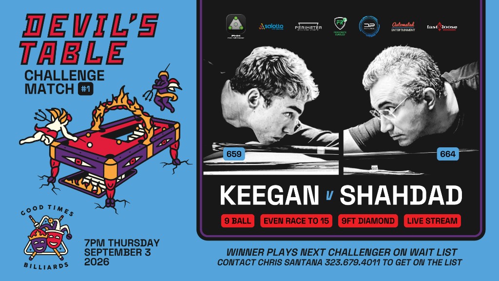 Devil’s Table Challenge Match #1 — Keegan vs Shahdad, September 3, 2026